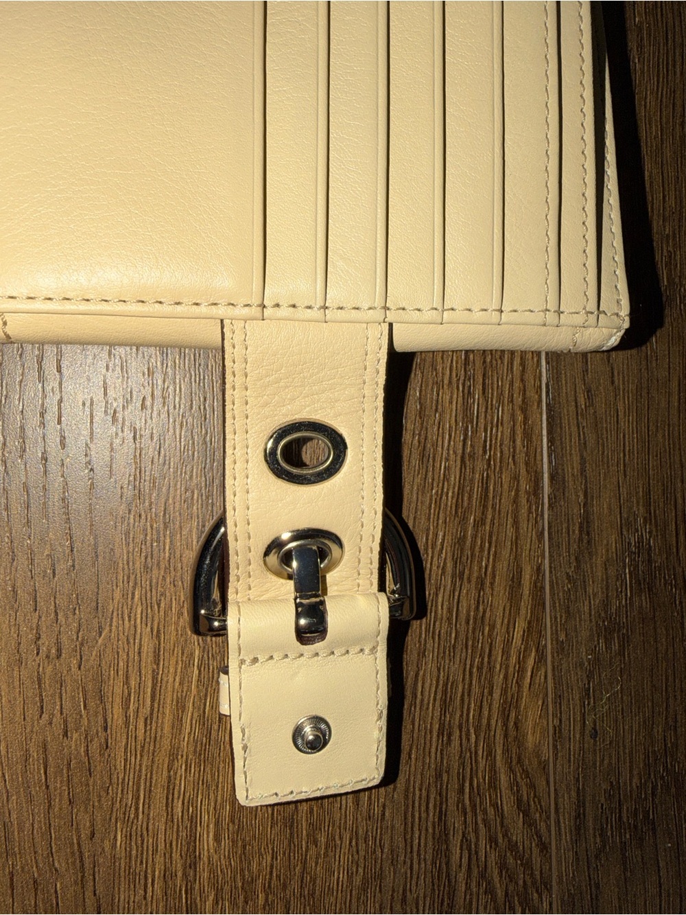 Vintage Coach SoHo Wallet Cream Tan Leather Silver buckle NEW deadstock - Picture 10 of 12